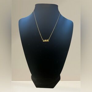 NWT Anthropologie Serefina 14K Gold Plated 'Love' Pendant Necklace